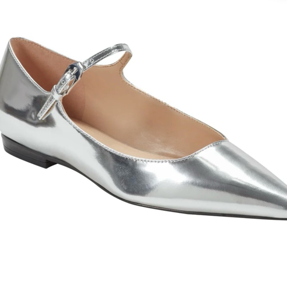 MARC FISHER! Brand New in Box! Trella pointy toe mary jane in silver leather